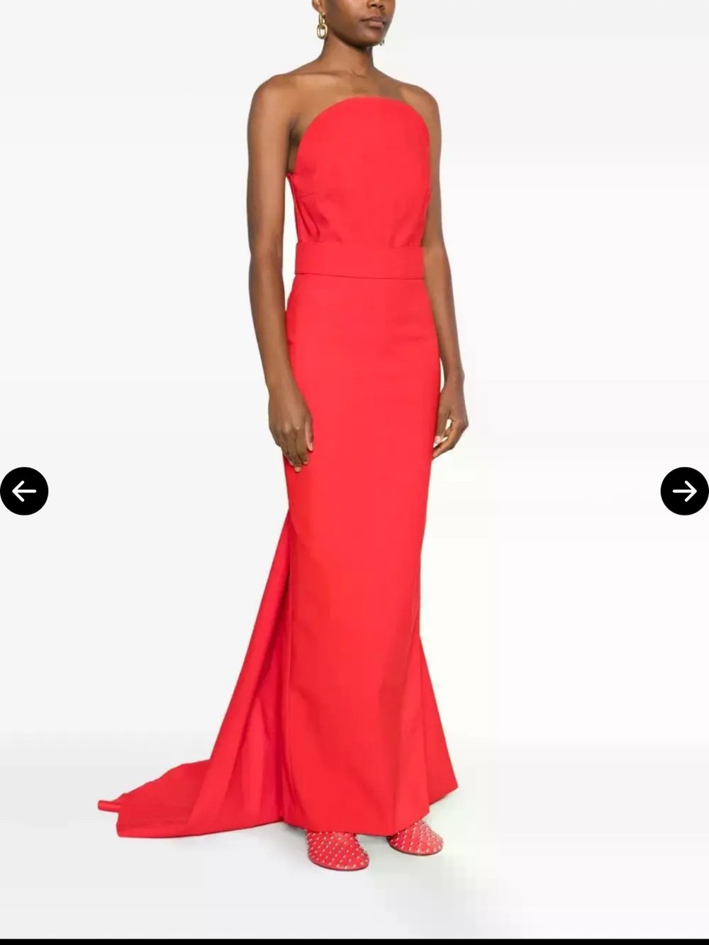Solace London Strapless Red Column Gown
